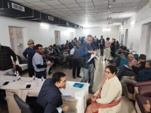 सेवानिवृत रेल कर्मियों, रेल कर्मियों एवं उनके आश्रितों के लिए किया गया स्वास्थ्य जाँच शिविर आयोजन